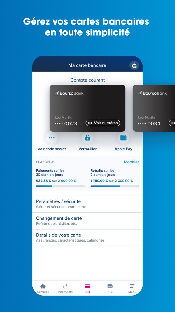 La carte, ses plafonds et son verrouillage