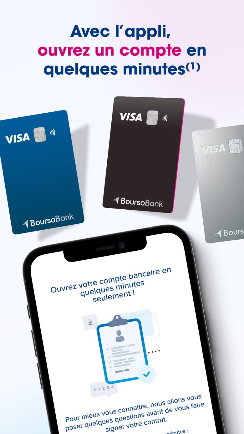 L'ouverture du compte depuis l'application